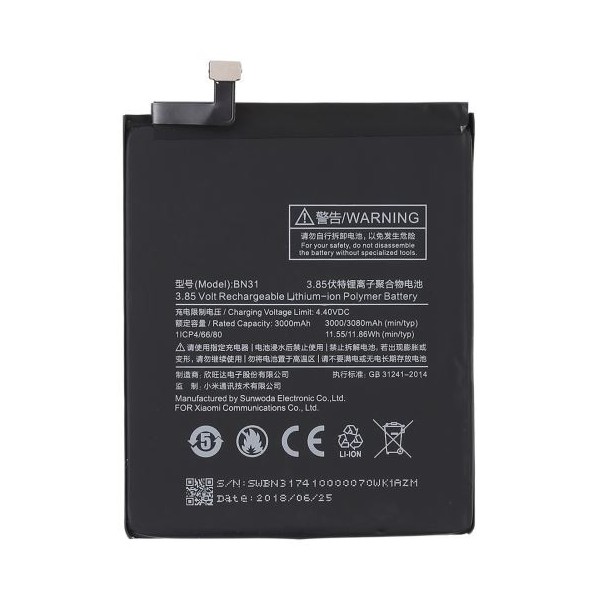 Batería BN31 Xiaomi Redmi A1  Redmi S2 Redmi Note 5A 3000mha