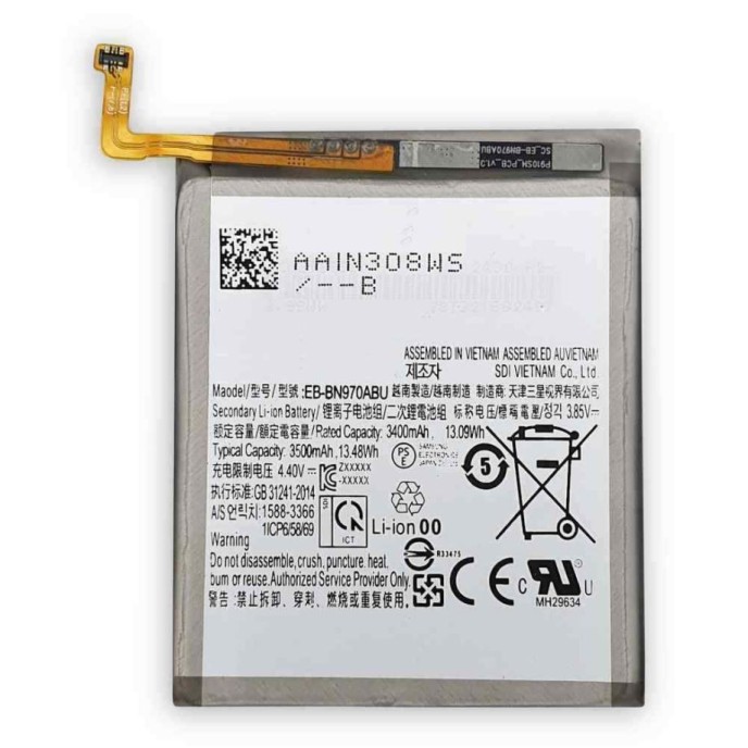 Batería Samsung Galaxy Note 10 N970F EB-BN970ABU 3400mAh