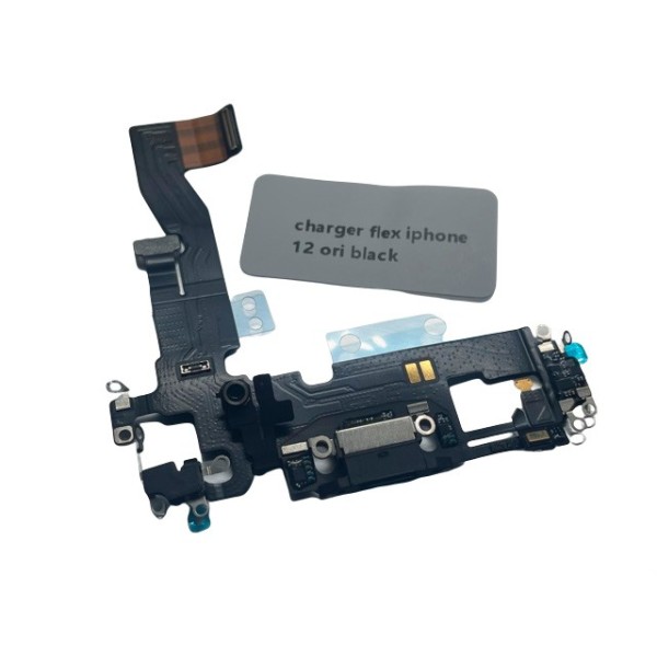 Flex Conector carga iPhone 12  NEGRO calidad PREMIUM flex Carga y micrófono Flex charger