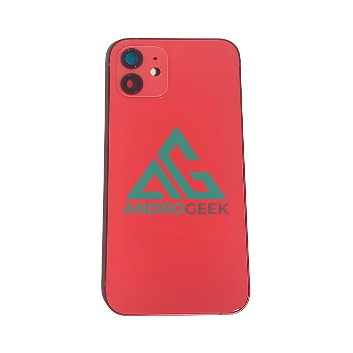 Carcasa chasis iPhone 12 ROJA sin logo tapa trasera iPhone 12 PREMIUM