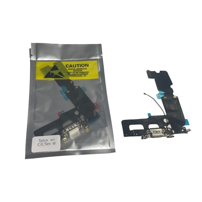 Flex conector carga iPhone 7 PLUS BLANCO microfono calidad PREMIUM antena placa carga 