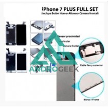 Pantalla iPhone 7 PLUS FULL SET BLANCA (con componentes) (incluye Botón Home + Altavoz + Cámara frontal)  (LCD + táctil) 