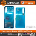 Tapa Xiaomi Mi 10  CORAL GREEN  back cover tapa cubre bateria M2001J2G verde azulado PREMIUM