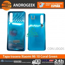 Tapa Xiaomi Mi 10  CORAL GREEN  back cover tapa cubre bateria M2001J2G verde azulado PREMIUM