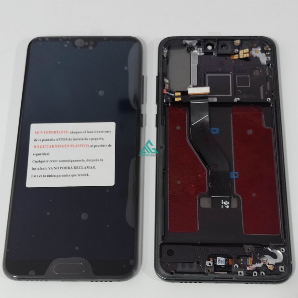 Pantalla Huawei P20 PRO con MARCO NEGRA y fingerprint calidad original service pack  (LCD/display + digitalizador/táctil)