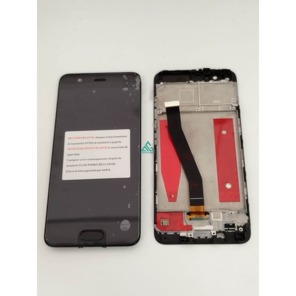 Pantalla con Marco Huawei P10 con huella dactilar NEGRO VTR-L09 PREMIUM (LCD/display + digitalizador/táctil)