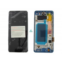 Pantalla con MARCO AZUL Samsung  S10 SM-G973F OLED 2  (LCD/display + digitalizador/táctil) 