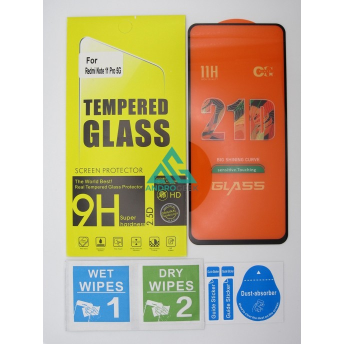 Cristal templado 3D 5D Xiaomi Redmi Note 11T Pro 5G protector pantalla 21D