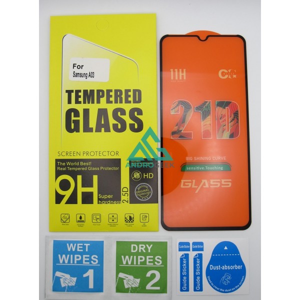 Cristal templado 3D 5D Samsung Galaxy A03 protector pantalla 21D