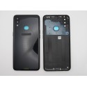 Tapa trasera Samsung A10S CON LENTE Negra cubre batería back cover