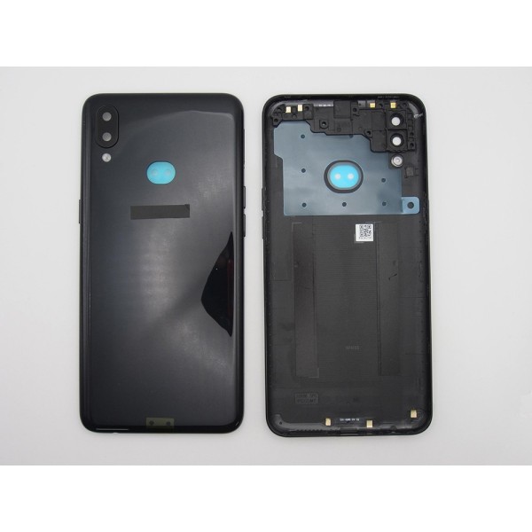 Tapa trasera Samsung A10S CON LENTE Negra cubre batería back cover